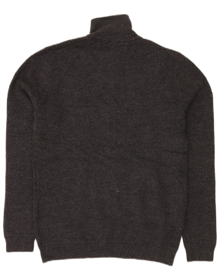 SUPERDRY sweater med lynlås til mænd mellemgrå merinould