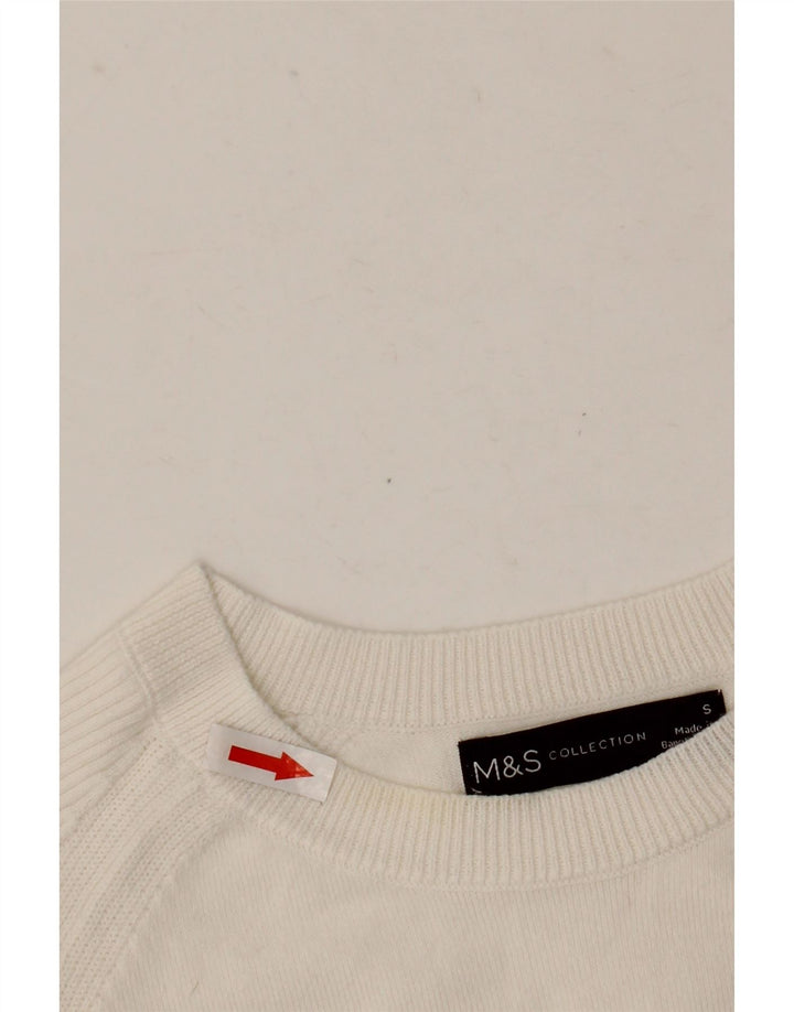 Marks & Spencer Dame Boat Neck Jumper Sweater UK 10 Small White