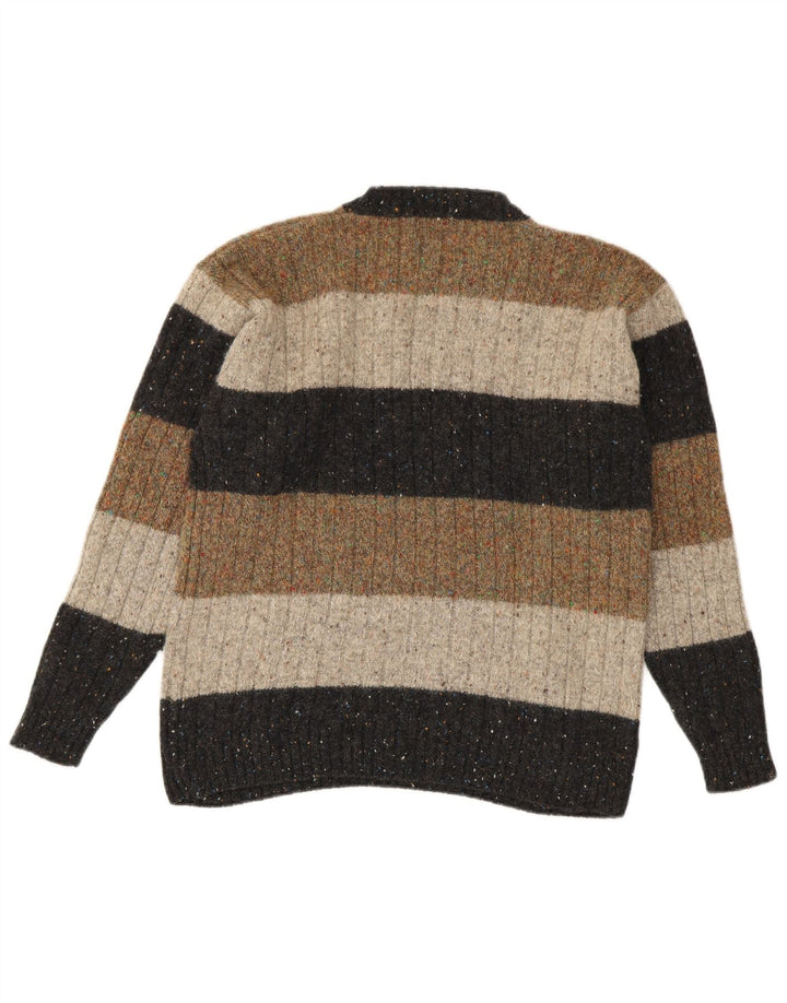 Trussardi Herre Crew Neck Jumper Sweater Medium Flerfarvet Stribet Uld