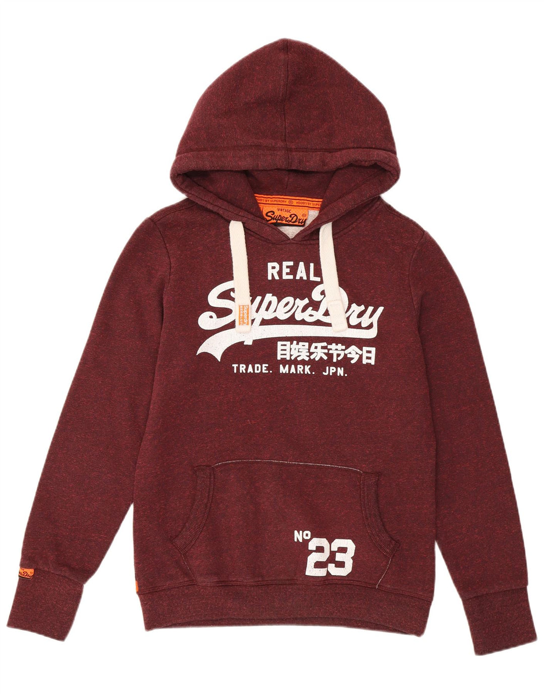 Superdry grafisk hættetrøje til kvinder UK 14 Medium Burgundy Polyester