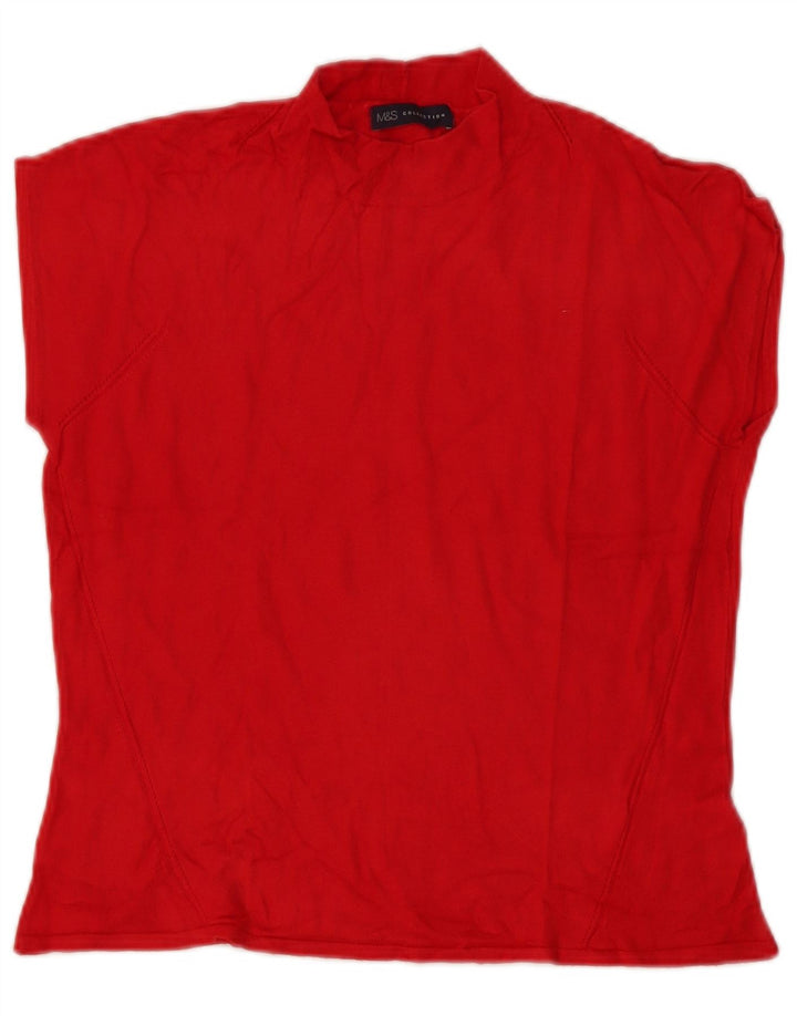 Marks & Spencer Damevest Tank Top UK 14 Large Red Viscose