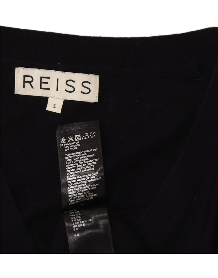 Reiss herre cardigan sweater lille sort bomuld