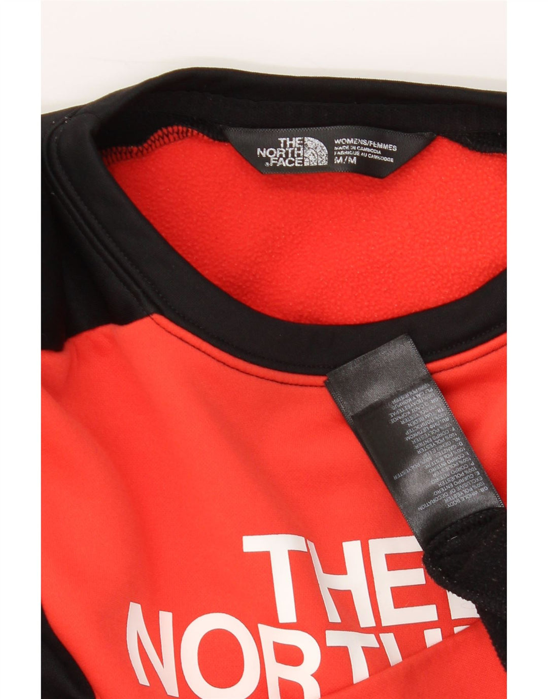 THE NORTH FACE Womens Graphic Sweatshirt Jumper UK 14 Medium Orange Vintage The North Face and Second-Hand The North Face from Messina Hembry 