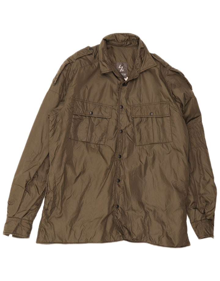 Aspesi Herre Military Jacket UK 38 Medium Khaki Nylon