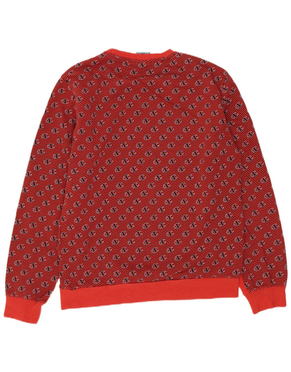 Champion Boys Graphic Sweatshirt Jumper 15-16 Years 2XL Red Cotton