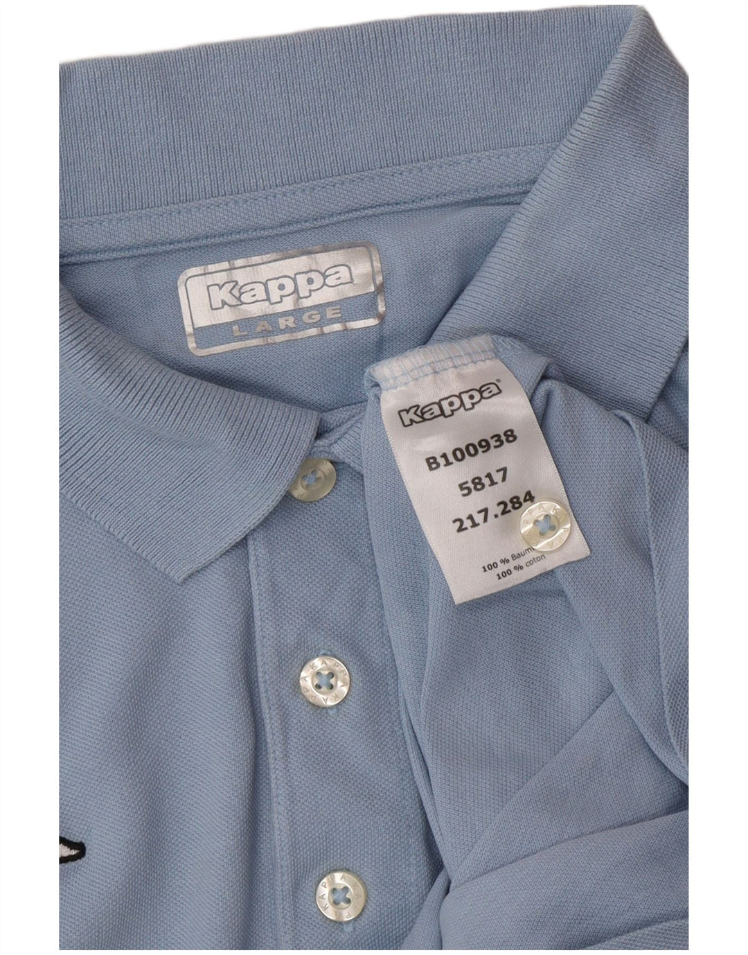 KAPPA Poloskjorte til mænd, stor blå bomuld