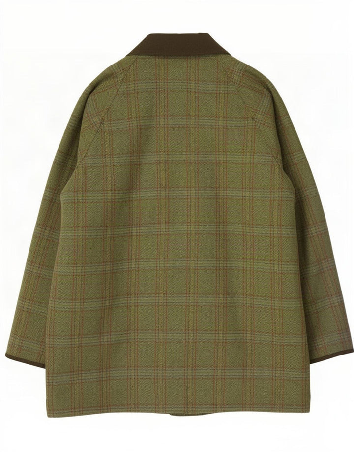 Chrysalis Herre Utility Jacket UK 44 2XL Khaki Plaid Uld