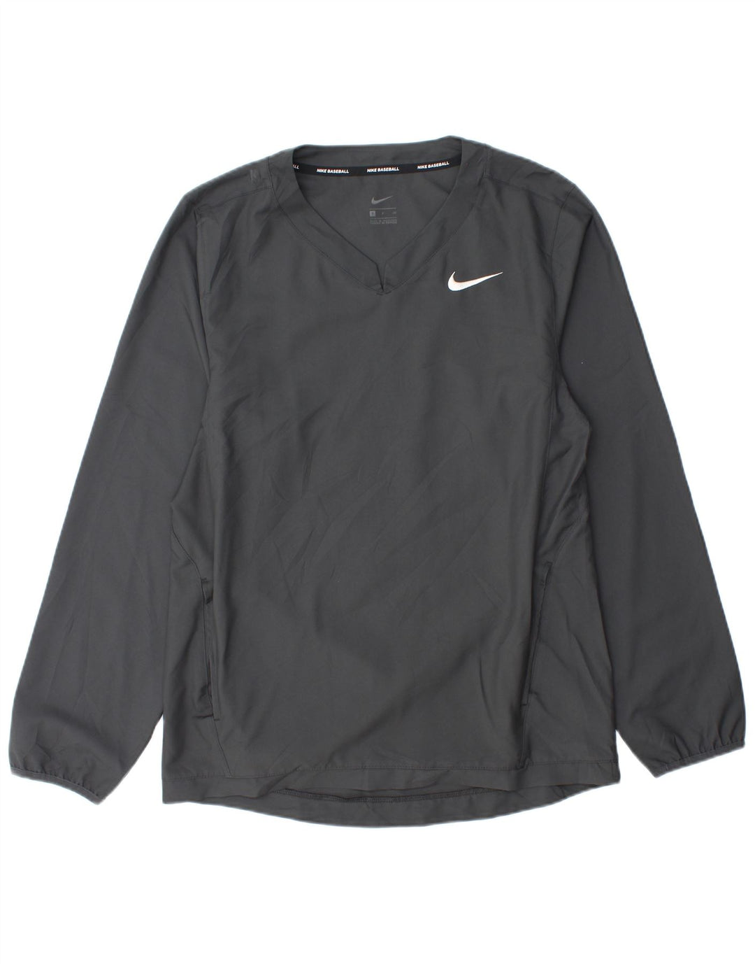 Nike Herre Baseball Top Langærmet Lille Grå Polyester