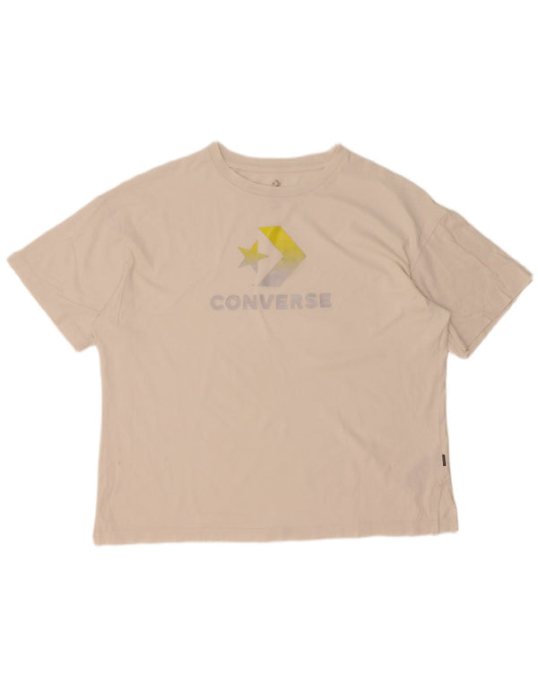 Converse Mens Oversized Graphic T-Shirt Top Large White Cotton