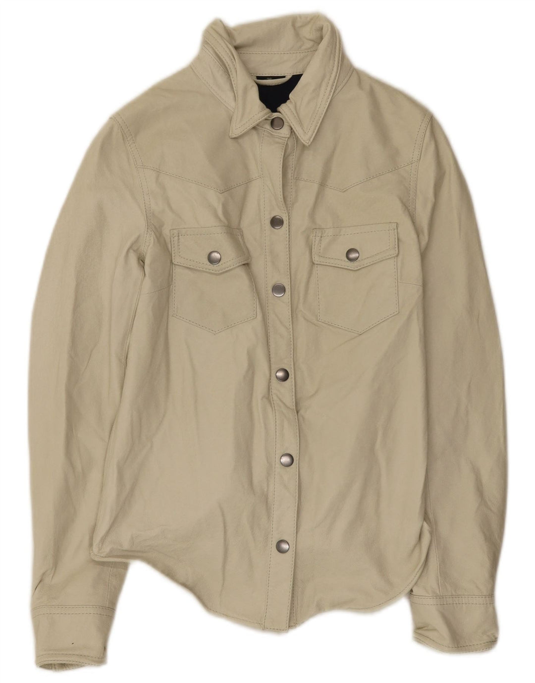 Vintage læderjakke til kvinder EU 36 Small Beige