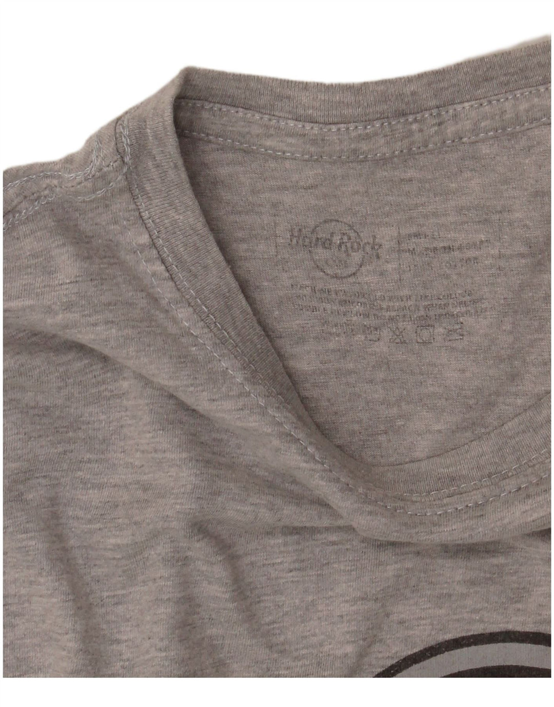 HARD ROCK CAFE Dame Valencia Grafisk T-Shirt Top UK 12 Medium Grå