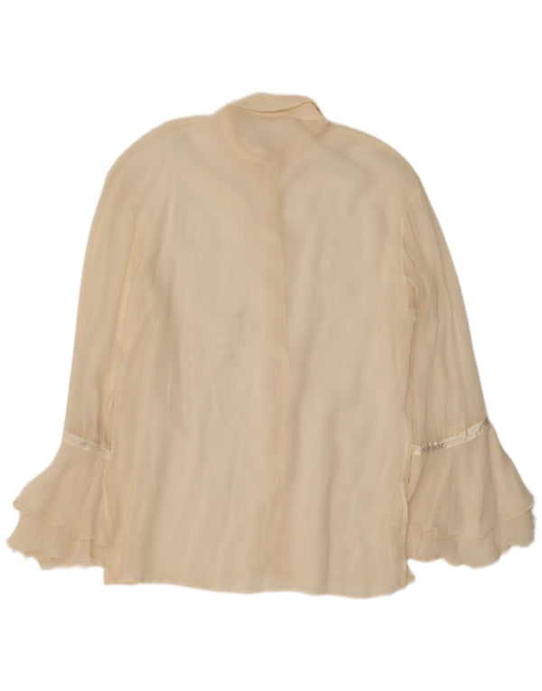 Vintage Womens Shirt Blouse IT 42 Medium Off White Silk