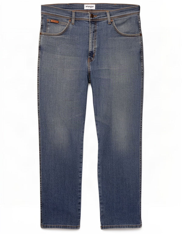 Wrangler Mens Texas Straight Jeans W36 L30 Blue Cotton