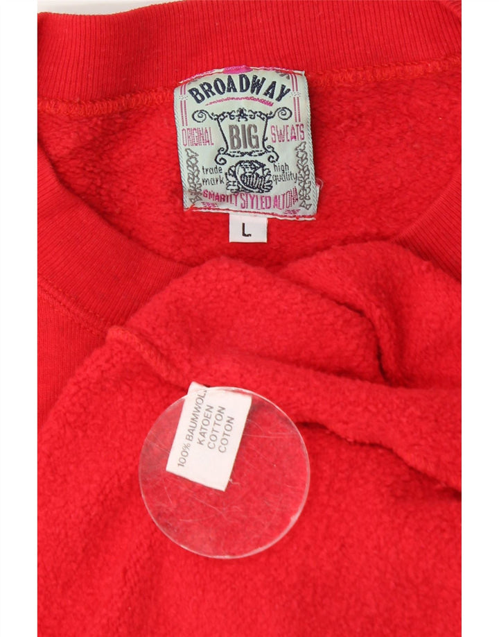 Broadway Herre Sweatshirt Jumper Stor Rød Bomuld