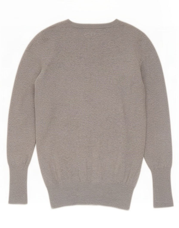 Zara Dame Cardigan Sweater UK 12 Medium Grey Bomuld