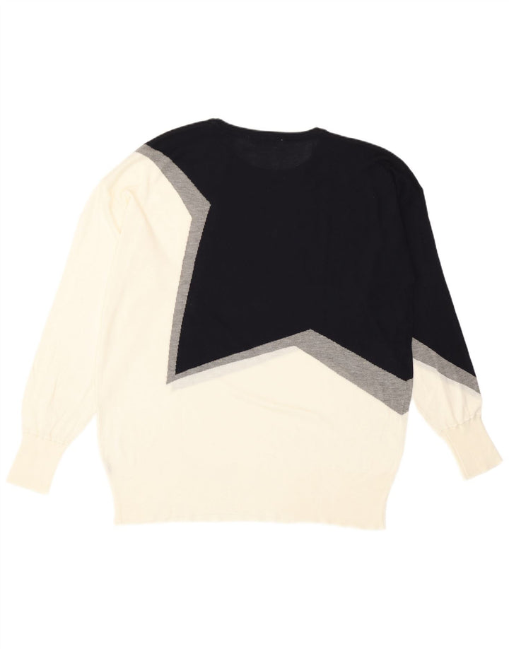 Zara sweater med rund hals til kvinder UK 14 Medium Black Colourblock