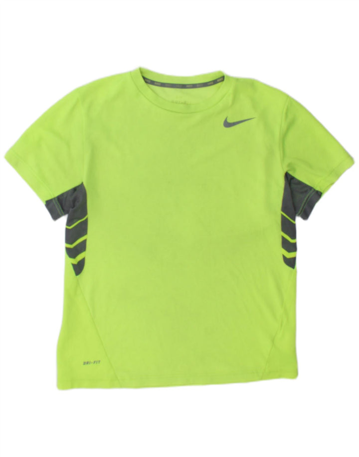 Nike Herre Dri Fit T-shirt Top Medium Grøn Colourblock Polyester