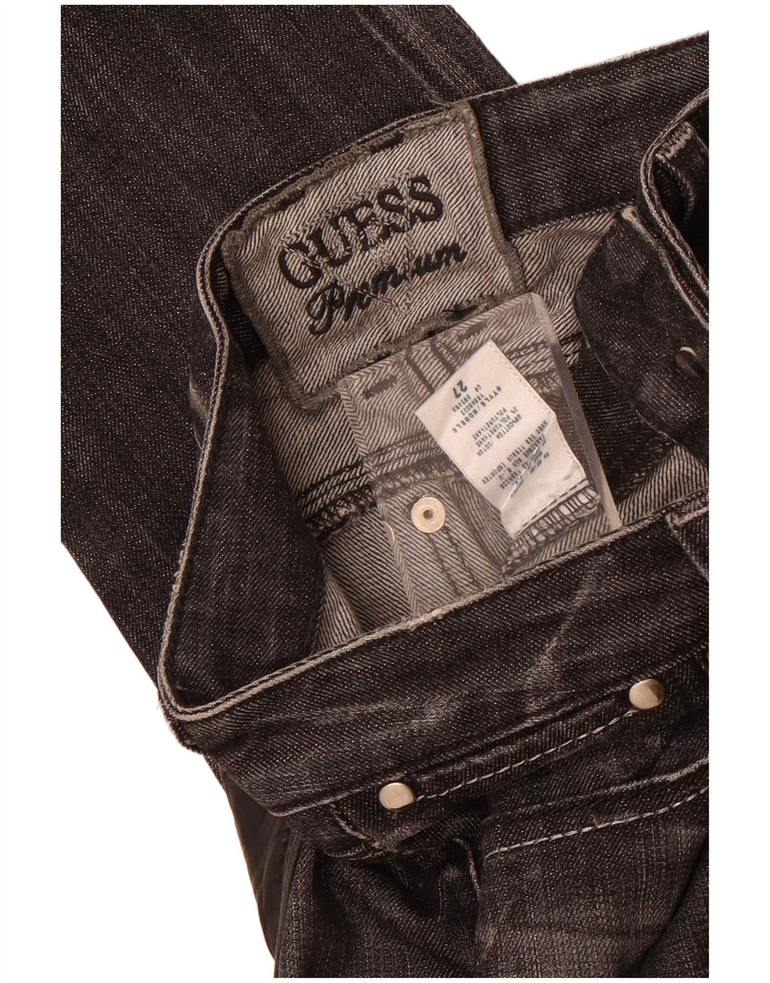 Guess lige damejeans W27 L30 sort bomuld