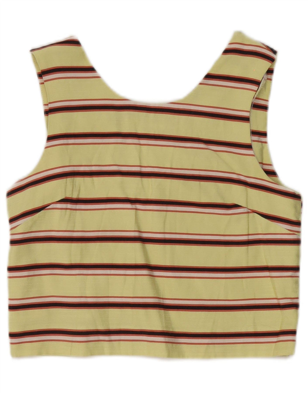 Maison Scotch Dame Ærmeløs Crop Top UK 10 Small Gulstribet