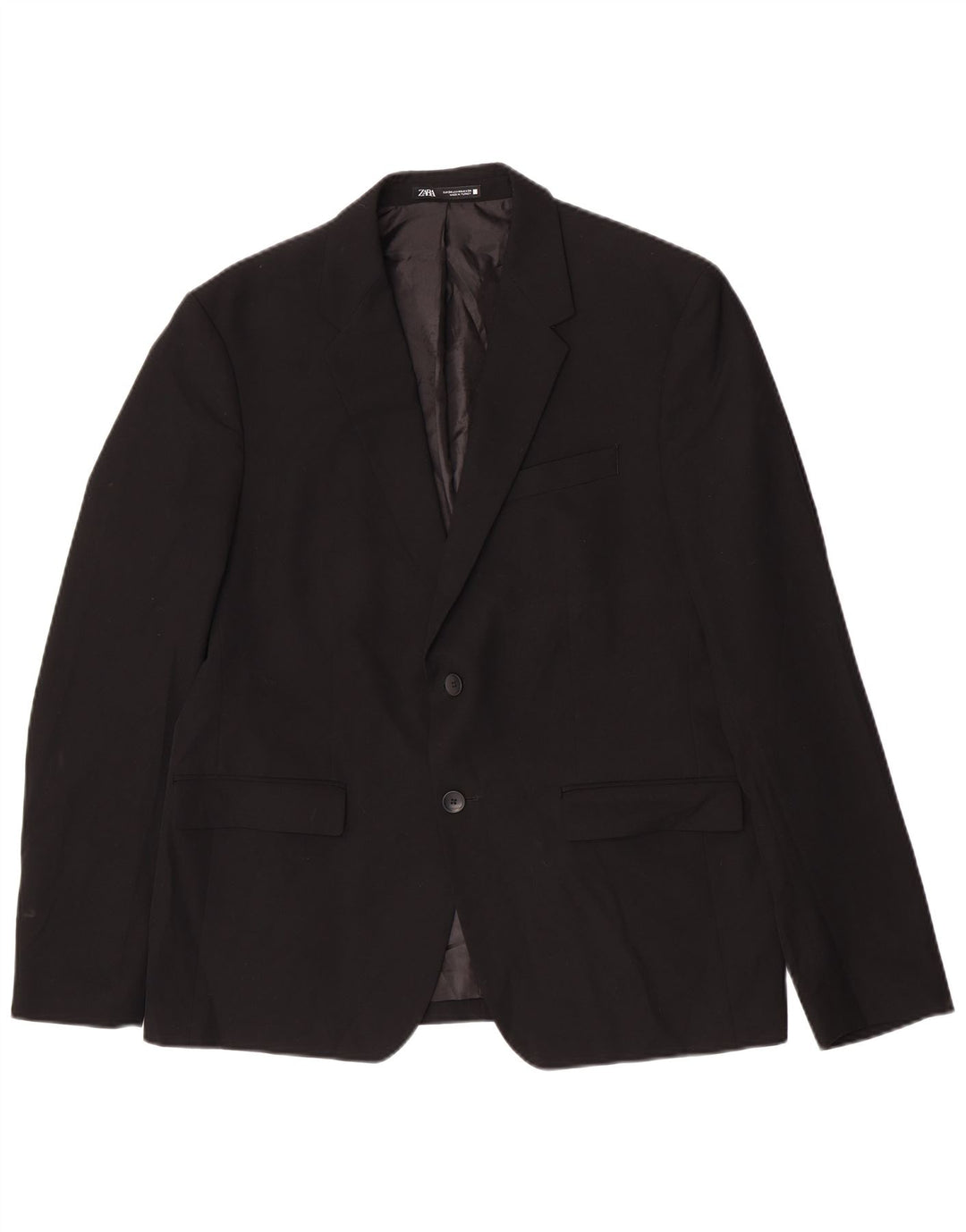 Zara Herre 2-knaps blazerjakke EU 54 XL Sort viskose
