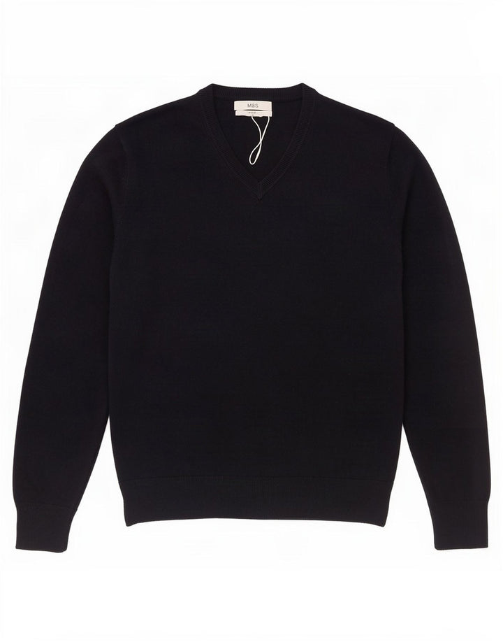 Marks & Spencer Herre V-hals sweater Medium Marineblå Akryl