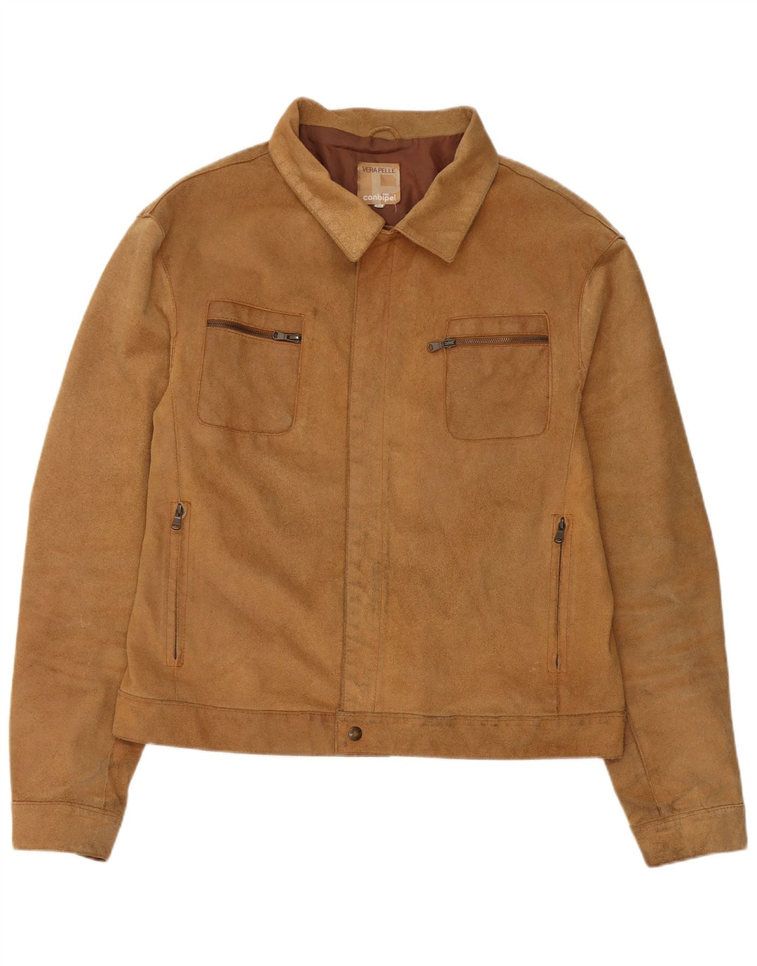 Conbipel Herre Ruskindsjakke IT 56 2XL Beige Læder