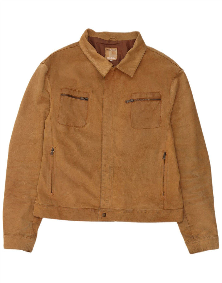 Conbipel Herre Ruskindsjakke IT 56 2XL Beige Læder
