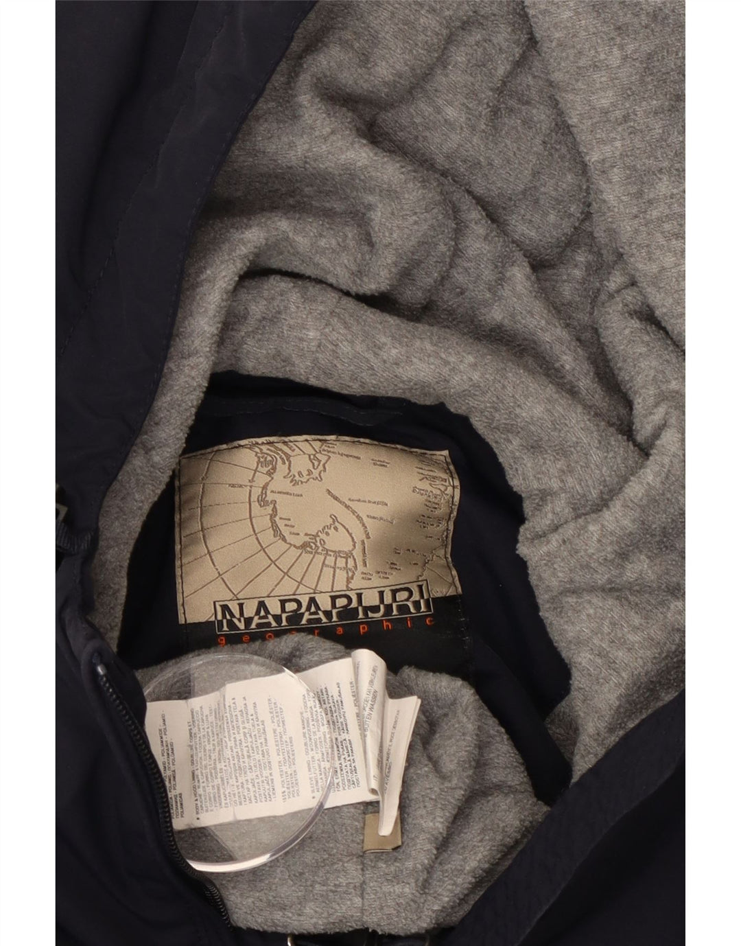 Napapijri Womens Geographic Graphic Anorak Jacket UK 14 Medium Navy Blue