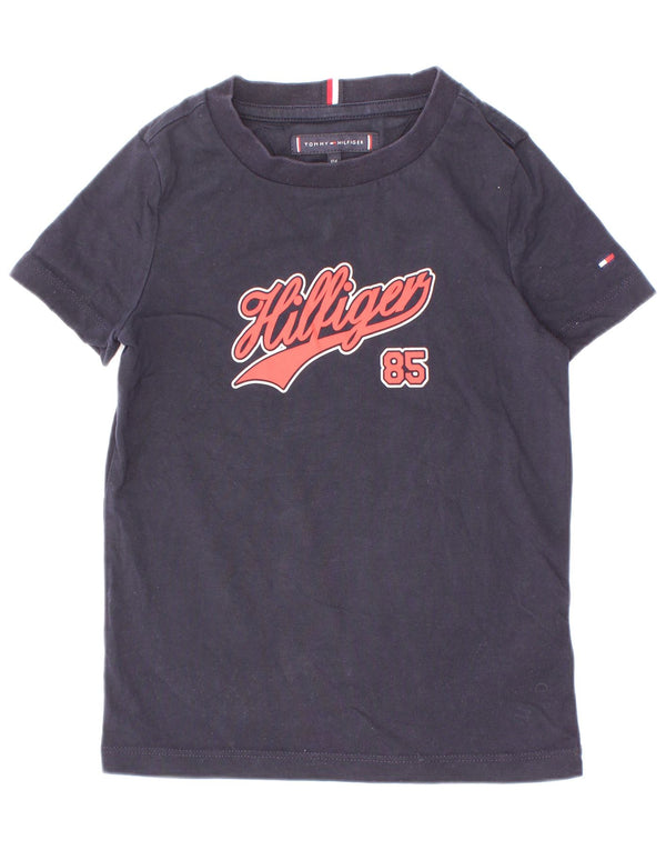 Tommy Hilfiger drenge grafisk t-shirt top 3-4 år marineblå bomuld