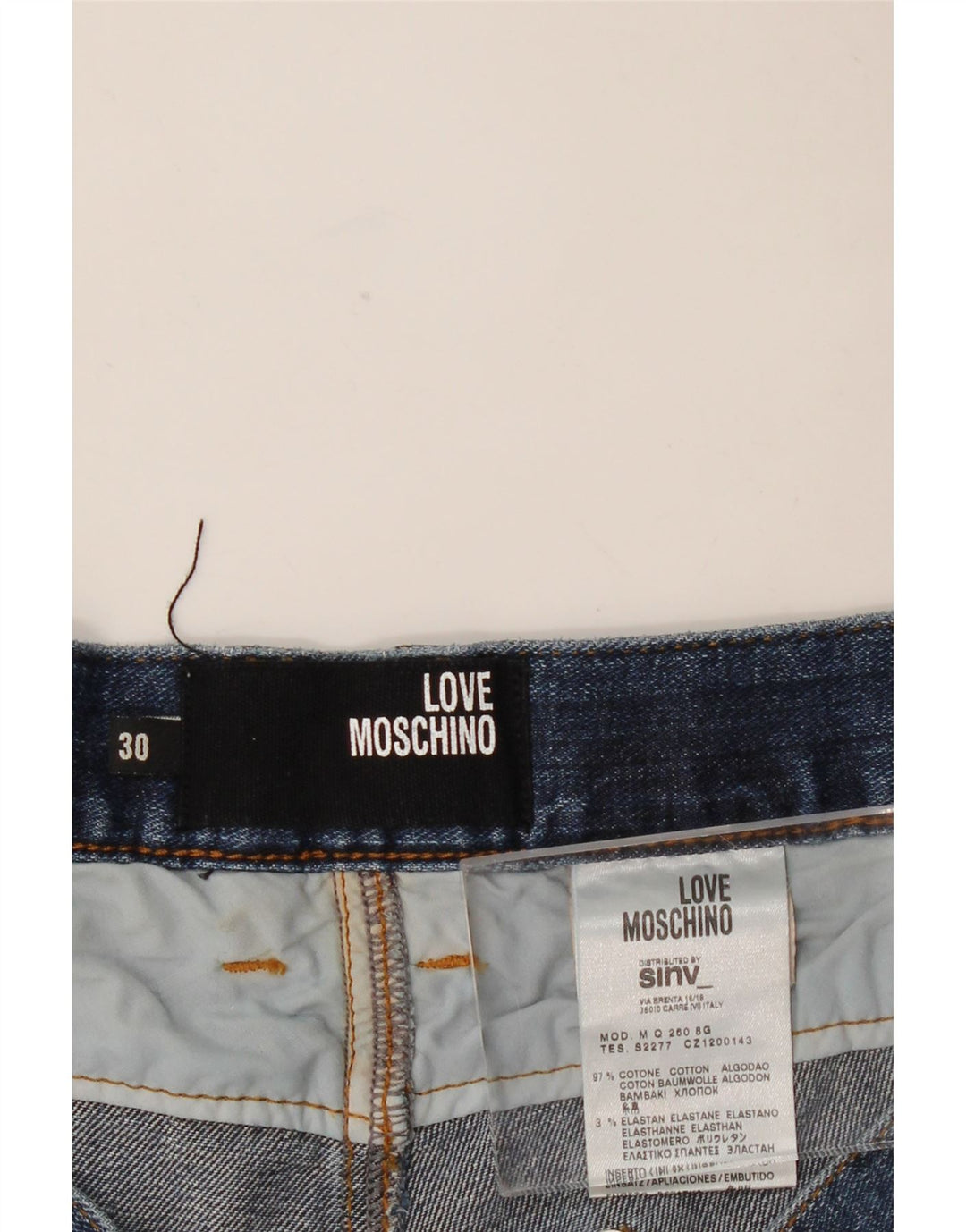 MOSCHINO Dame Skinny Jeans W30 L33 Blå Bomuld