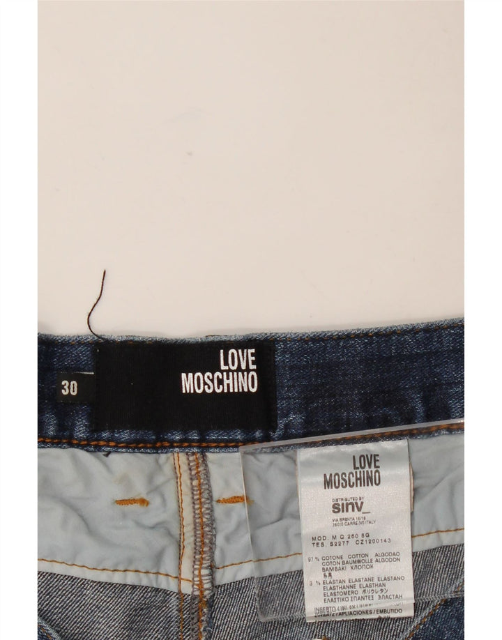 MOSCHINO Dame Skinny Jeans W30 L33 Blå Bomuld