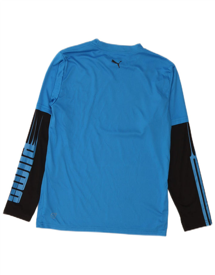 Puma Boys Grafisk Top Langærmet 11-12 år Blå Colourblock Polyester