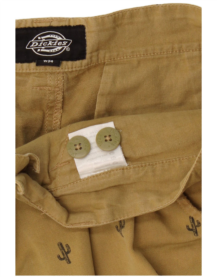 DICKIES Chino-shorts til mænd W34 Stor beige plettet bomuld