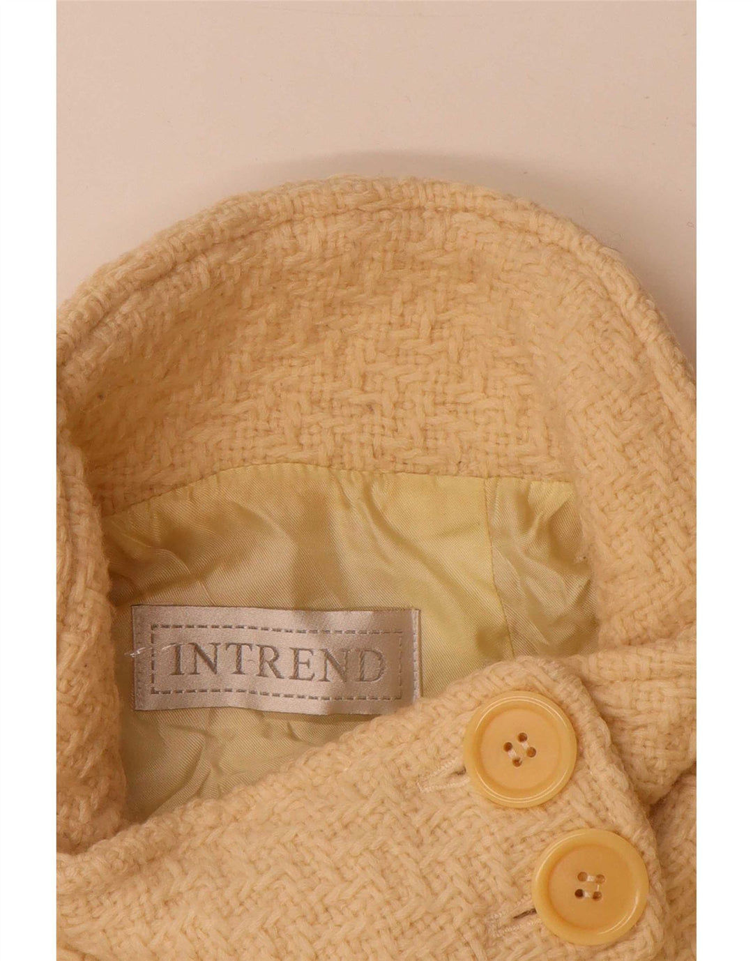 Intrend Dame Overfrakke UK 14 Medium Beige Virgin Wool