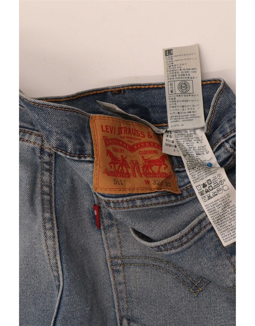 Levi's Herre 511 Slim Jeans W32 L32 Blå Bomuld