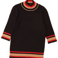 Vintage Dame Turtle Neck Jumper Sweater UK 10 Small Black Colourblock