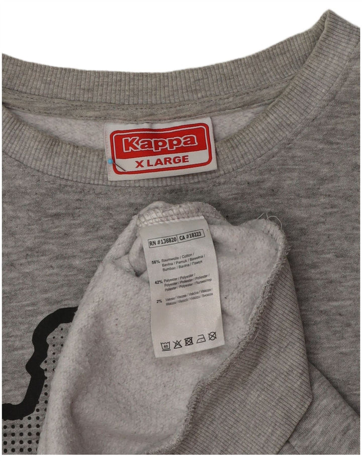 Kappa Herre grafisk sweatshirt Jumper XL Grå Flecked Bomuld