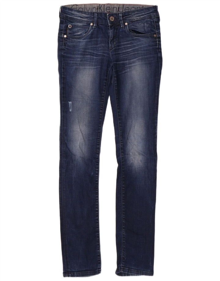 CALVIN KLEIN Dame Body Fit Skinny Jeans W28 L33 Blå Bomuld