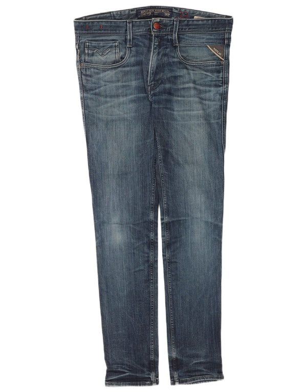 Replay Herre Anbass Slim Jeans W33 L34 Blå Bomuld