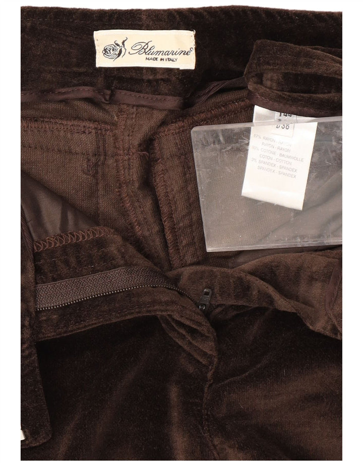 BLUMARINE Kvinder Velvet Slim Casual Bukser IT 44 Medium W32 L30 Brun