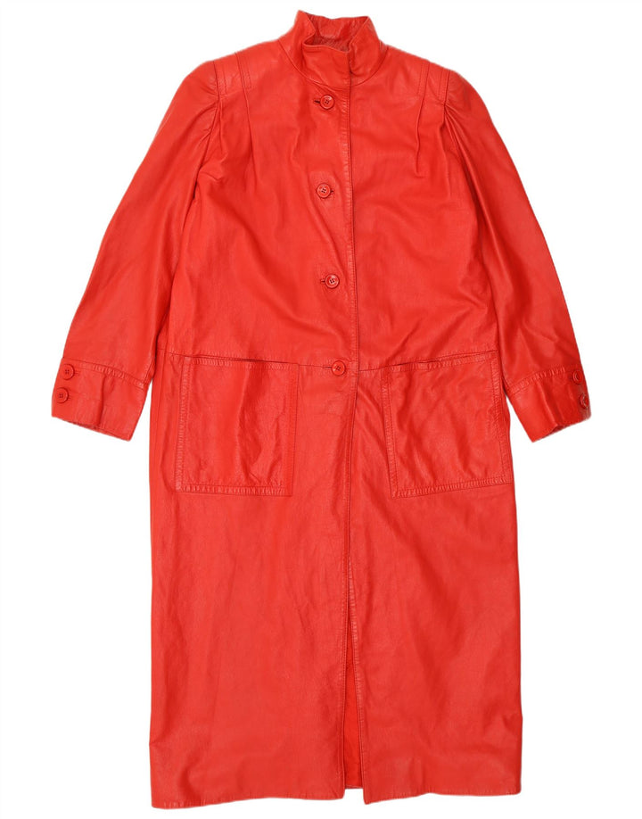 VINTAGE Dame Læderfrakke UK 16 Large Red