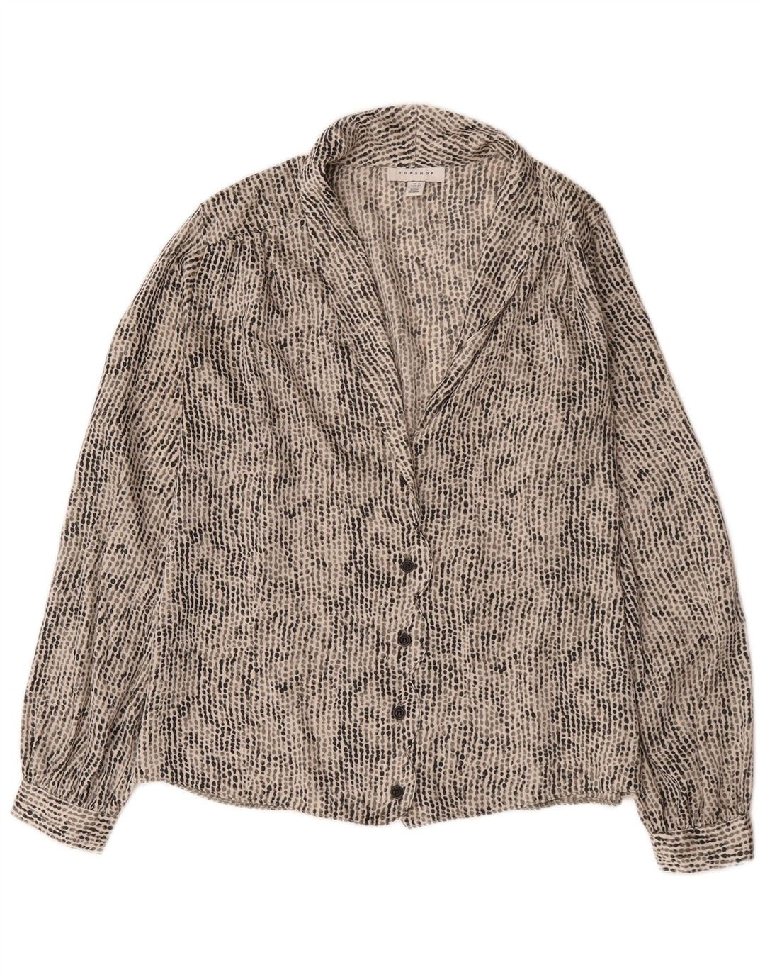 Topshop Dame Oversized skjortebluse UK 6 XS Multifarvet Plettet