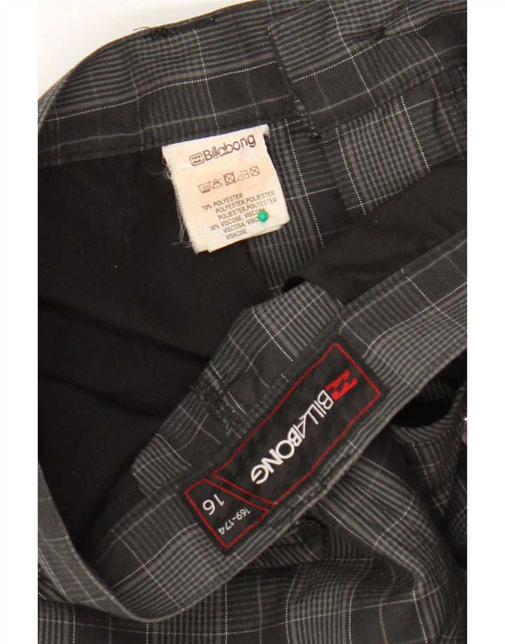 Billabong Boys Chino Shorts 15-16 år W32 Grå ternet polyester