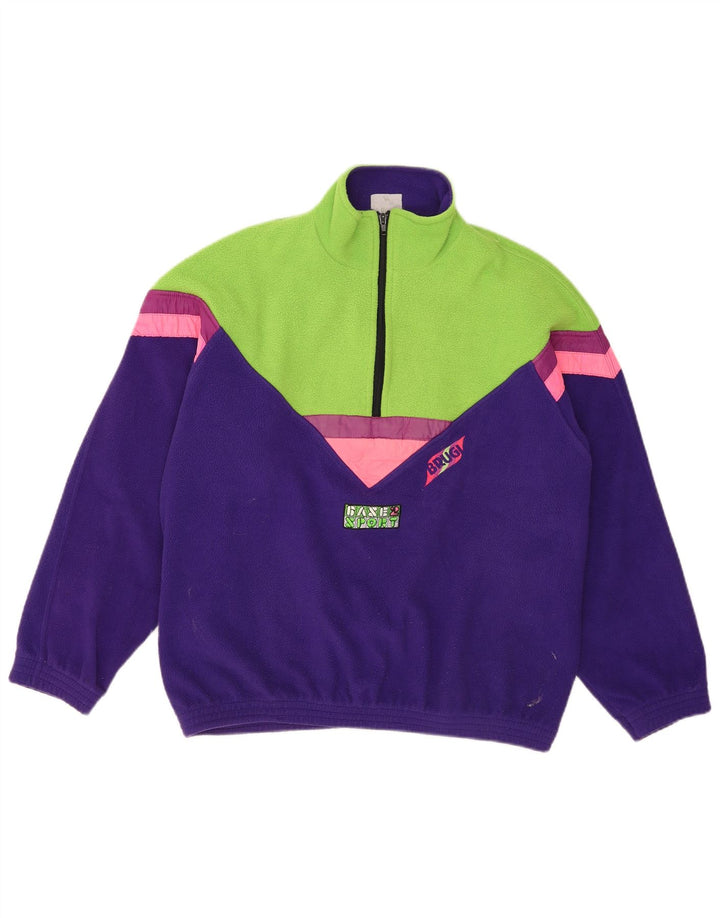 Brugi Herre lynlås-hals Fleece Jumper Medium Lilla Colourblock Polyester