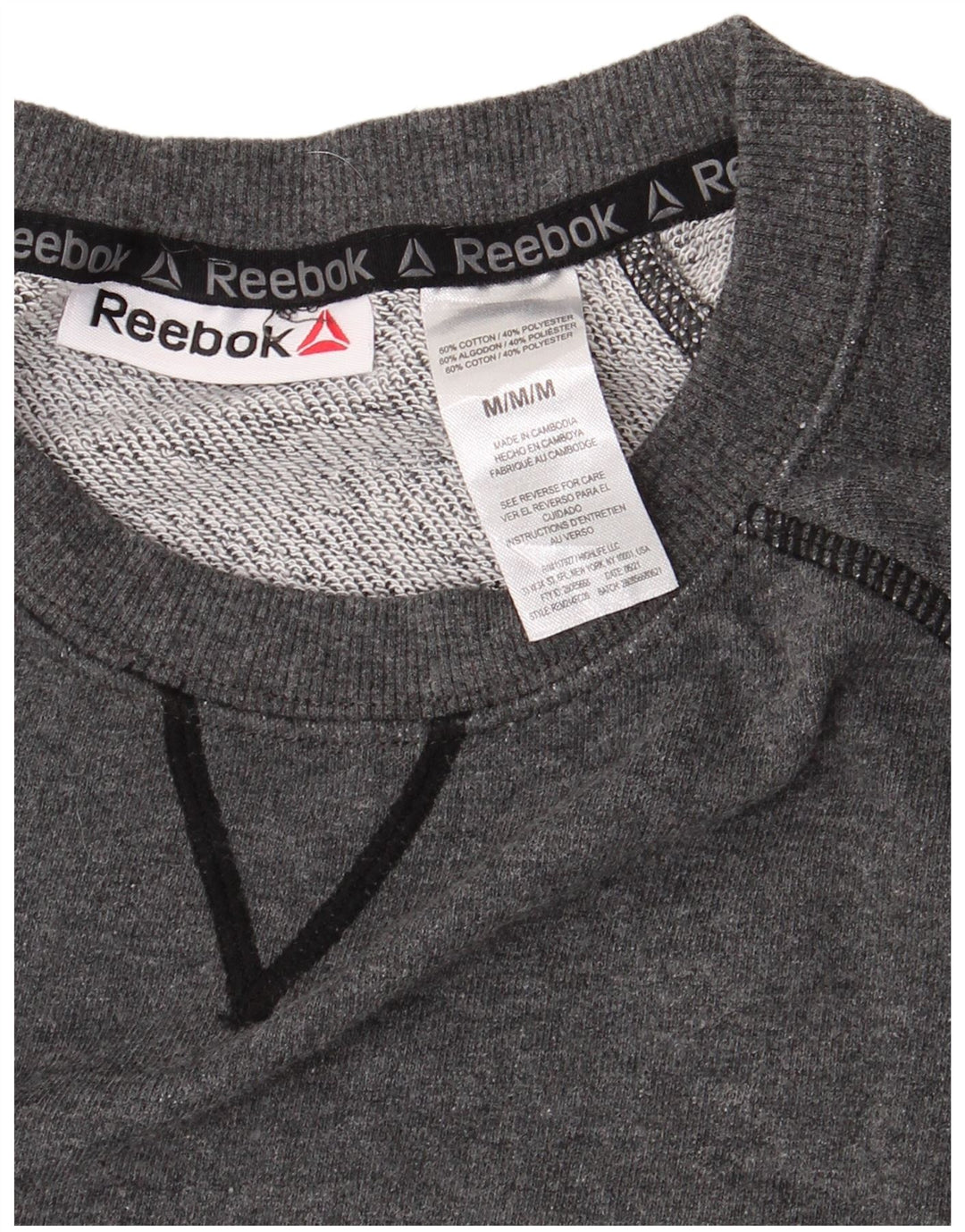 REEBOK Herre grafisk sweatshirt Jumper Medium Grå Bomuld