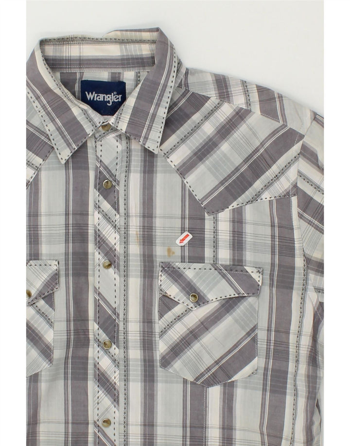 WRANGLER Mens Shirt Medium Grey Check Cotton Vintage Wrangler and Second-Hand Wrangler from Messina Hembry 