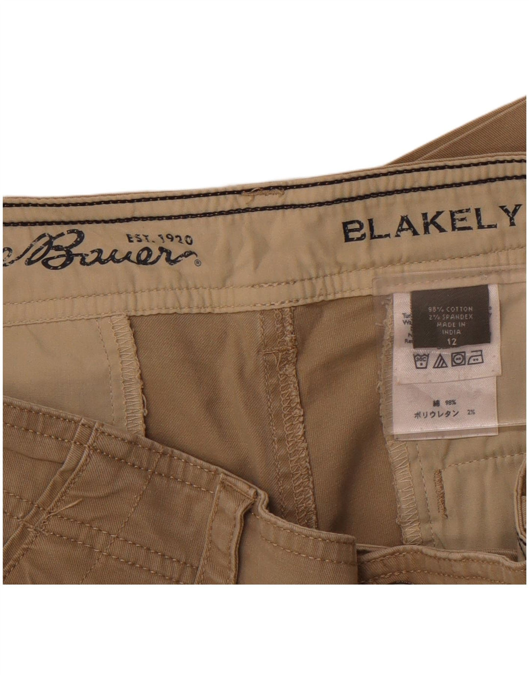 EDDIE BAUER Kvinder Casual Shorts US 12 Large W32 Beige Bomuld
