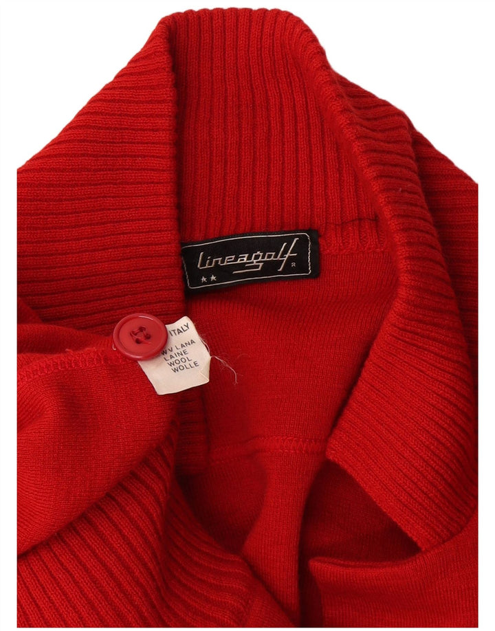 Vintage dame cardigan sweater UK 12 Medium rød uld