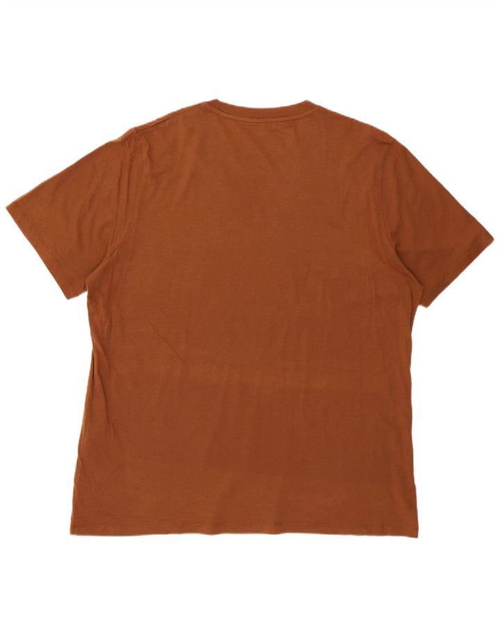 JACK & JONES Mens Graphic T-Shirt Top 2XL Brown Cotton