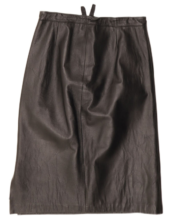 Vintage lædernederdel til kvinder W28 Medium Black